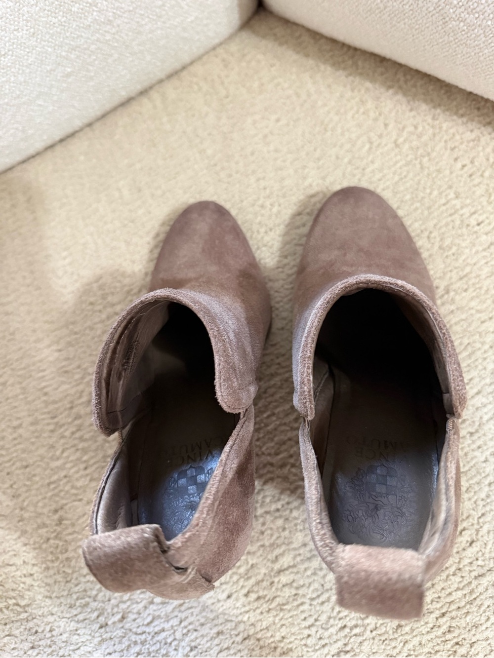 Vince Camuto Taupe Suede Ankle Booties - Picture 3 of 8